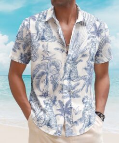 Dog Lovers Toile De Jouy Style Custom Dog Breeds - Personalized Hawaiian Shirt