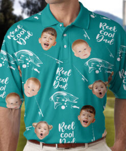 Father's Day Gifts, Reel Cool Dad - Personalized Photo Polo Shirt