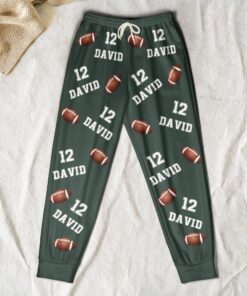 American Football Custom Name, Number - Personalized Sweatpants, Lounge Pants with